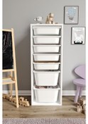 Resim %100 Mdf - Xl Mono 7 Sepetli Oyuncak Dolabı Beyaz 