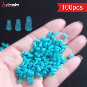 Resim 100 adet Silikon Anti-Dolaşma Boncukları, Mavi Uzay Boncukları, Olta Hattı, Ana Hat ve Lider için, Dolaşma Serbest Olta Kancası Aksesuarları, AVLCOAKY ile Balık Tutma 