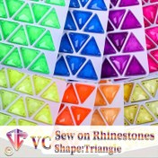 Resim VC Neon Floresan Üçgen Taşlı Dikiş Süslemeleri - DIY DIY Aksesuarları El Sanatları, Parti Dekoru ve Düğün Dekoru için, Düz Yanaşık Tasarım, Düğün Süslemeleri | Canlı Taşlar | Düz Yanaşık Taşlar, Taşlı Takı 