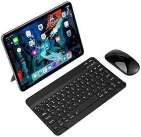 Resim iPad Air 6. / Air 7. Nesil 11" Tablet İçin Uyumlu Slim Şarjlı Türkçe Bluetooth Klavye ve Mouse Seti Siyah 