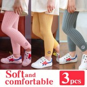 Resim 3-Pack Kızların Esnek Renk Bloğu Dokuz-Onlu Uzunluk Kış Taytları - Yumuşak Rahat Lise Gençliği 2-8Y, Pastel Pembe, Sarı, Gri, Kırmızı, Mavi, Yeşil, Mor, Turuncu, Beyaz, Siyah, Kahverengi, Bej, Deniz Mavisi, Günlük Giyim Çorapları, Mevsimlik Moda Aksesuarı, Rahat Çoraplar, Okul Kız Çorapları, Dayanıklı Çorap Malzemesi 