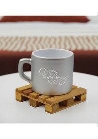 Resim Bk Gift Kişiye Özel İsimli Gümüş Renkli Middle Çay & Kahve Fincanı-2, Arkadaşa Hediye, Sevgiliye Hediye, Doğum Günü Hediyesi Kobitmeyencom32503 Bk Gif 