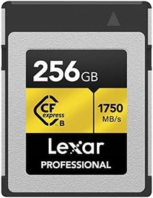 Resim Lexar Professional GOLD Serisi CFexpress Kart 256 GB, Tip B CF Kart, 1750 MB/s'ye kadar Okuma, PCIe 3.0 ve NVMe Alma, Profesyonel Fotoğrafçılar, Kameramanlar için Bellek Kartı (LCXEXPR256G-RNENG) 