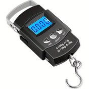 Resim Taşınabilir 50kg Dijital El Bagaj Tartısı - Yüksek Hassasiyetli Metal Bagaj Tartımı, Birim Dönüşümü, Seyahat, Ev, Sporlar İçin Kompakt ve Hafif Tasarım (Siyah), Seyahat Tartımı, Ergonomik Tartım, Sağlam İnşaat 