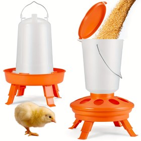 Resim Ayarlanabilir Yükseklikte Civciv Besleyici ve Suluk Seti - 3 Yükseklikli Kümes Sistemi, Sağlam Geniş Taban ve Asılabilir Tasarım - Kolay Montaj/Temizlik, 3.75/1.75kg Besleyici ve 0.4Gal/1.5L Suluk, Kümes veya Kümeslerde Civcivler, Ördekler ve Kümes Hayvanları İçin 