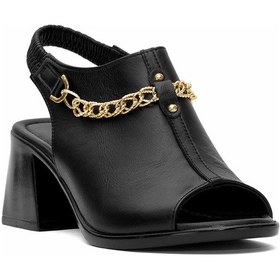 Resim Pierre Cardin Pc-54632 Kadın Hakiki Deri Topuklu Sandalet Siyah Siyah 