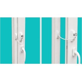 Resim 5 Adet Kidmix Çelik Halatlı Pencere Çocuk Emniyet Kilidi Beyaz Çok Renkli 