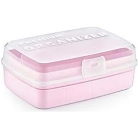 Resim Buffer 12 Bölmeli Çok Amaçlı Takı Toka Kutusu Dikiş Kutusu Kapaklı Organizer Kutusu Bölmeli Kutu 