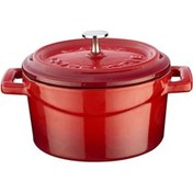 Resim Mu Art Ahşap Lava Metal Döküm Mini Tencere, 10 Cm, 0.35 L Hacim, Kırmızı 