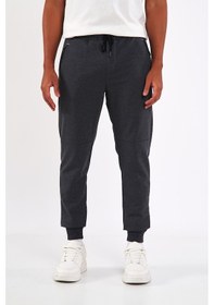 Resim Comeor Erkek Antrasit Slim Fit Jogger Cep Nakış Fermuar Detaylı Eşofman Altı 