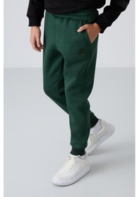 Resim Tommylife Tommy Life Çam Yeşil Pamuklu Kalın İçi Tüylü Yumuşak Dokulu Standart Fit Nakışlı Erkek Çocuk Eşofman Alt - 112 Çam Yeşili 
