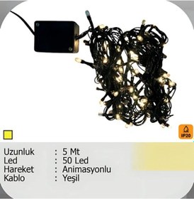 Resim Elektrikhouse Led Peri Işığı 50 Led -animasyonlu 5 Metre Çok Renkli 