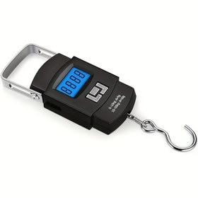 Resim Kancalı Taşınabilir Dijital Terazi, Yüksek Hassasiyetli 0-50kg, Piletle Çalışan, Hafif, Siyah, Seyahat, Balıkçılık, Ev Kullanımı, Dayanıklı Plastik, Kolay Temizlenebilir 