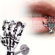 Resim Vintage Şeytan Pençesi Dudak Çivisi - Punk Tarzı Alaşım Vücut Piercing Takısı Kadınlar İçin, Partiler & Festivaller İçin Mükemmel 