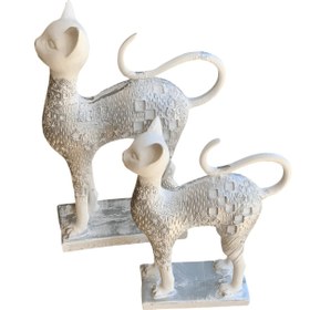 Resim Egyptian Style Cat Figurine Set, Ancient Egyptian Statue, Cat Lovers Gift, Ancient Cat Statue, Egyptian Home Decor, Cat Sculpture, Cat Decor, Cat Sculpture, Cat Statue - Object-6 