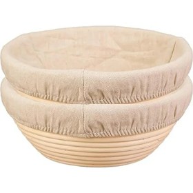 Resim 2pcs Ekmek Prova Sepeti Bez Kapak Kombinasyonu, Ekmek Koruma Sepeti, Maya Fermantasyonu Için Pişirme Kasesi (Yurt Dışından) 