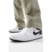 Resim Nike Air Jordan 1 Low Leather Sneaker Hakiki Deri Beyaz Erkek Spor Ayakkabı 