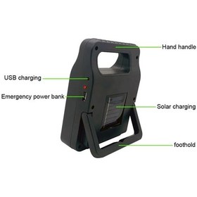 Resim Büro Ev Ofis Yazlık Kamp Keyfi İçin Güçlü Fenerli Lamba Çakarlı Işıldak Gri 