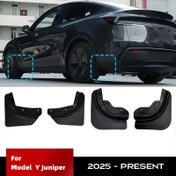 Resim For Tesla Model Y Juniper 2025 Ön ve Arka Çamurluk için Uygun, Delme Gerektirmez, Kum ve Sıçrama Koruyucu Tekerlek Merkezine Kapak, Lastik Etek Seti 4 Adet Araba Aksesuarı 