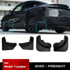Resim For Tesla Model Y Juniper 2025 Ön ve Arka Çamurluk için Uygun, Delme Gerektirmez, Kum ve Sıçrama Koruyucu Tekerlek Merkezine Kapak, Lastik Etek Seti 4 Adet Araba Aksesuarı 