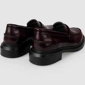 Resim Hakiki Deri Bordo Açma Kadın Loafer Ayakkabı Bordo 