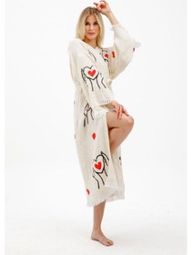 Resim Elif Towels Kalpli Ekru Renk Kimono Kaftan Ekru 