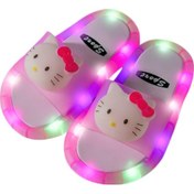 Resim Geeroyoo Çocuk Işıklı Terlik - Led Işık Özelliğiyle - 30/31 Numara - 18cm İç Ölçü PEMBE 