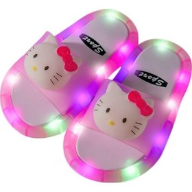 Resim Geeroyoo Çocuk Işıklı Terlik - Led Işık Özelliğiyle - 30/31 Numara - 18cm İç Ölçü PEMBE 
