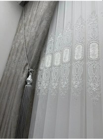 Resim Nivemeshome 2533-2 İris Gümüş 1/3 Pileli Tül Perde Apm Gümüş 