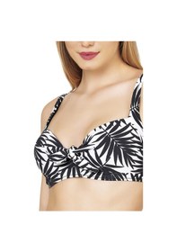 Resim Endeep Kadın Büyük Beden Balenli Destekli Yaprak Desenli Bikini Takımı Yaprak 