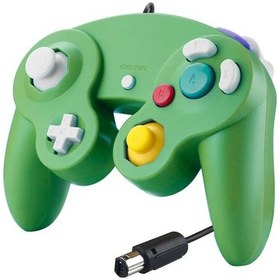 Resim Green-gamepad Nintendo Gamecube İçin Kablolu Denetleyici Ngc Video Oyunu Denetleyicisi Wii Konsolu İçin Klasik El Joystick Kontrolü 