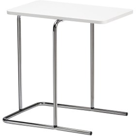 Resim IKEA Metal Yan Sehpa, Beyaz Renk 50x30 cm Koltuk Yanı Sehpa 