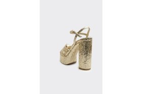 Resim Derinet Platformlu Kalın Topuk Bilekten Bantlı Kadın Ayakkabı 