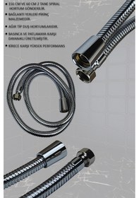 Resim 0590-12 Robot Duş Takımı El Ve Tepe Başlıklı Duş Seti Siyah Beyaz Krom Gold Renkler Siyah - Krom 