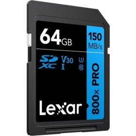 Resim Lexar 64 GB 800X Pro 150MB/S SDXC Hafıza Kartı V30 UHS-I Sınıf 10 Yüksek Okuma Hızı 