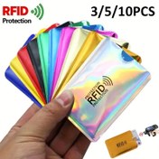 Resim 3/5/10 adet RFID Engelleme Cüzdanı - Alüminyum Anti-Hırsızlık Kart Kılıfı ile Yumuşak Kılıf Kapağı, Fotoğraf Ekipmanları için Akıllı Kart Koruyucu, Karma Renkler 