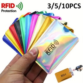 Resim 3/5/10 adet RFID Engelleme Cüzdanı - Alüminyum Anti-Hırsızlık Kart Kılıfı ile Yumuşak Kılıf Kapağı, Fotoğraf Ekipmanları için Akıllı Kart Koruyucu, Karma Renkler 