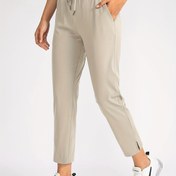 Resim Kadınlar için Rahat Lacivert Düz Paça Pantolon, Elastik İpli Bel, Polyester, Makinede Yıkanabilir, Günlük Kıyafet İçin Konforlu Kalıp 