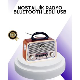 Resim Nostalji Bluetooth Ra Fm Am Sw Ahşap Eskitme Tasarım 