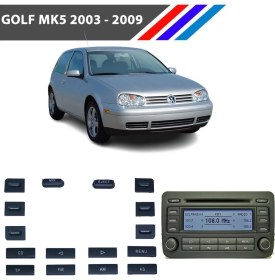 Resim Zetoto Vw Golf Mk5 Radyo CD Çalar Tuş Takımı 16 Parçalı 2003 - 2009 