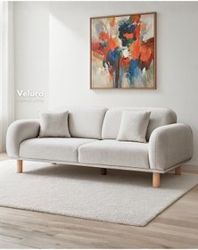 Resim Lara Sırt Mekanizmalı Üç Adet Üçlü Kanepe & Yataklı 3'lü Koltuk 3+3+3 - Gri Gri 