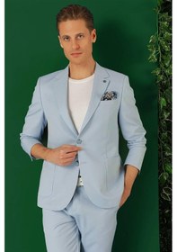 Resim Comfort Fit Torba Cep Esnek Pamuk Casual Mavi Ceket C 664 Mavi 