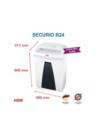 Resim HSM SECURIO B24 - 5,8mm Evrak İmha Makinesi / Kağıt Kırpma Makinesi - CD İmha Makinesi - 35lt 