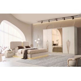 Resim Fas Mdf Ledli Bazalı Yatak Odası Takımı 