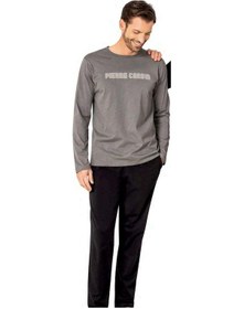 Resim Pierre Cardin 6093 Erkek Gri Uzun Kollu Bisiklet Yaka Pijama Takımı-gri-s Çok Renkli 