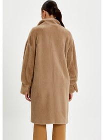 Resim Serpil Exclusive Kadın Oversize Kürk Kaban - Yumuşak Dokulu, Şık Ve Modern Tasarım - Günlük Ve Özel Kullanım İçin İdeal Bej 
