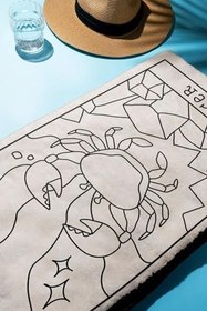 Resim Dijital Baskı Plaj Deniz Havlusu Yengeç Burcu Desenli Peştamal HVL0045 