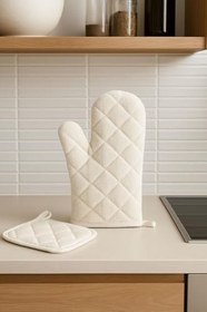 Resim Isı Geçirmez Pamuk Karışımlı Fırın Eldiveni ve Fırın Tutacağı 