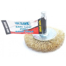 Resim AyrStore Hawk HA10129 Pimli Sarı Tel Daire Fırça 50x6 mm 