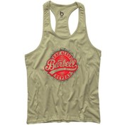 Resim Bluu Barbell Fitness Gym Tank Top Sporcu Atleti Bej 